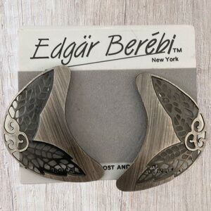 Edgar Berebi Vintage Wings Gray Silver Plated Enamel Earrings